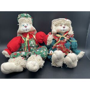 Vtg House of Lloyd Christmas Around the World HIP‎ & HOP Rabbits Shelf Sitters